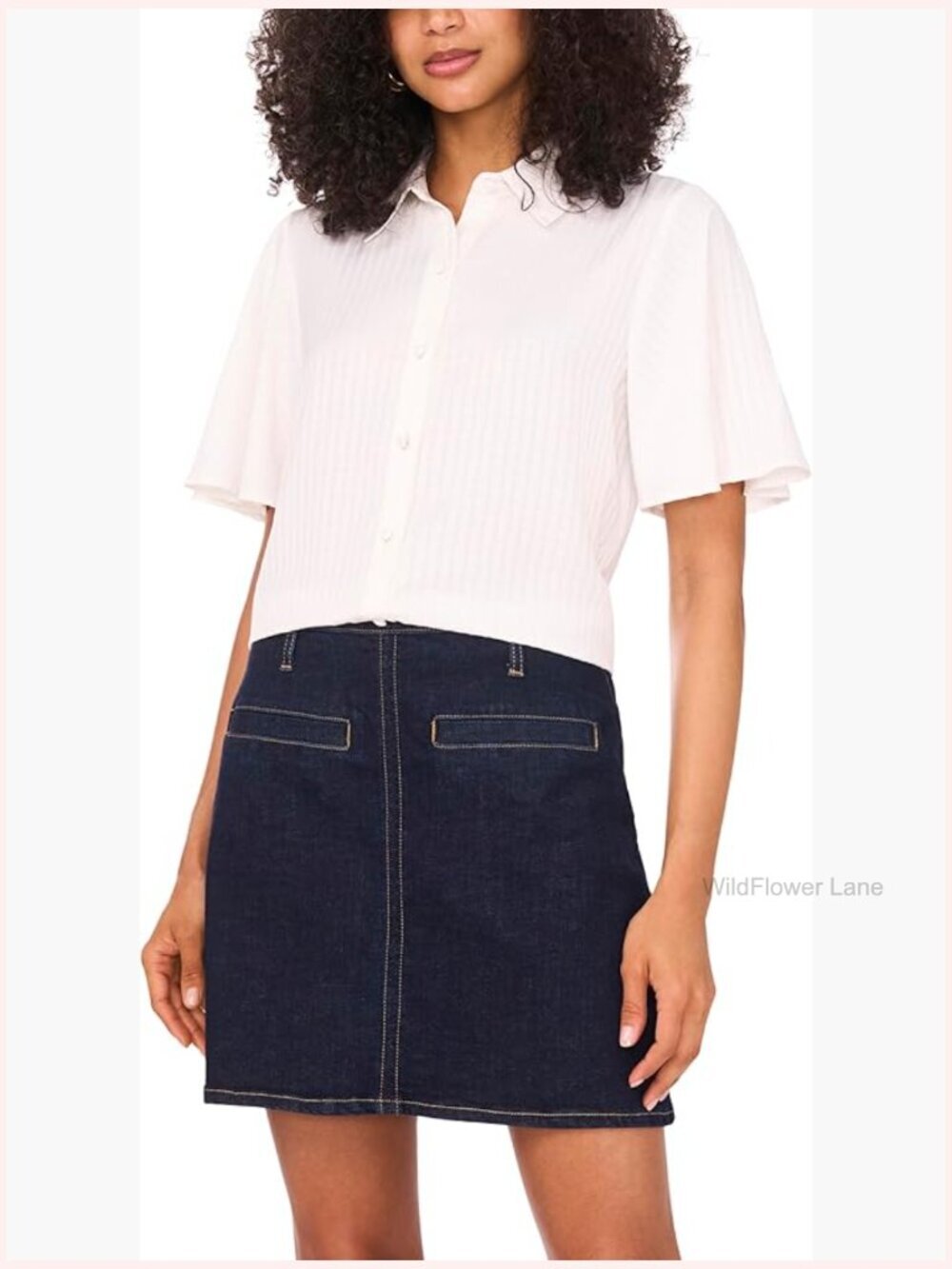 Satin Stripe Collared Button Down Top - Sleeveless Blouse